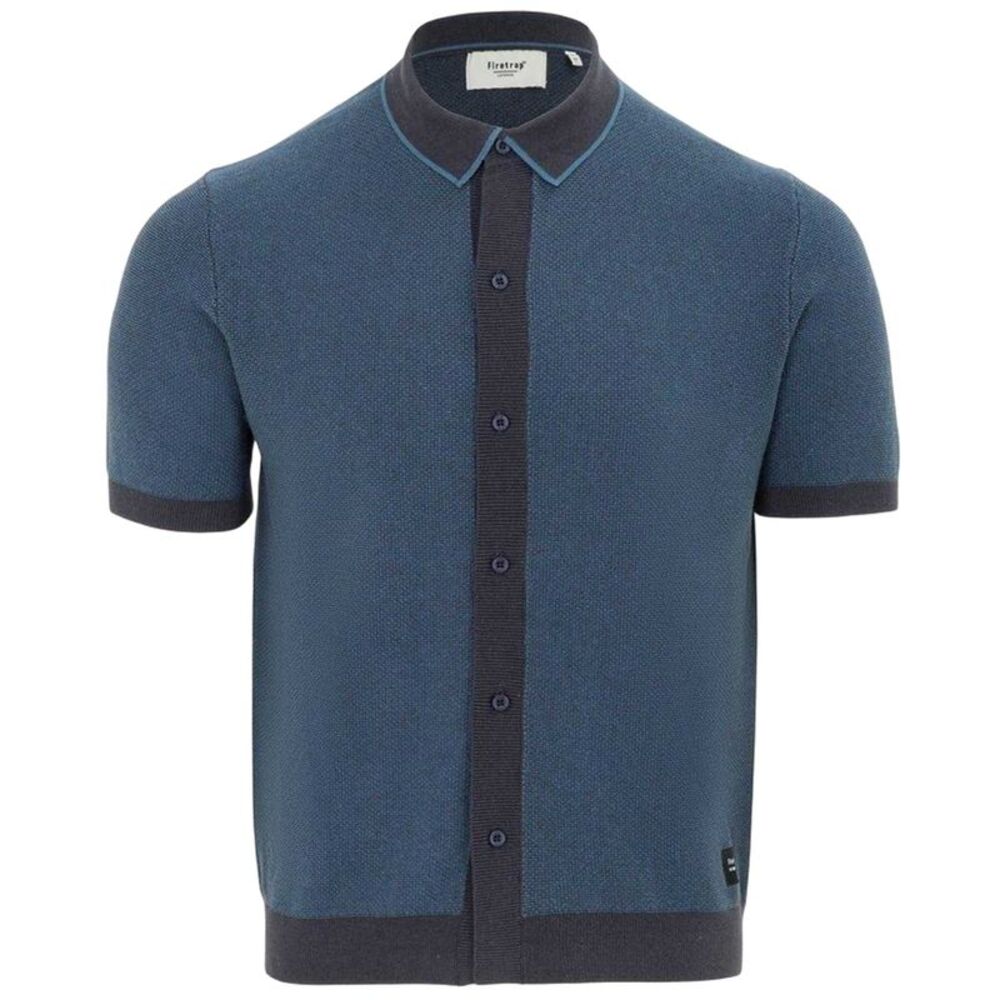 Firetrap Mens Knitted Short-Sleeved Shirt / Navy